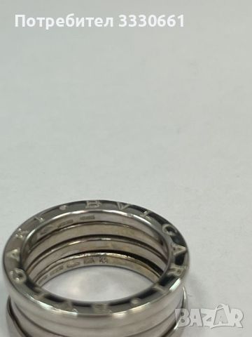 100 % оригинален златен пръстен Bvlgari - бяло злато, снимка 2 - Пръстени - 45825749