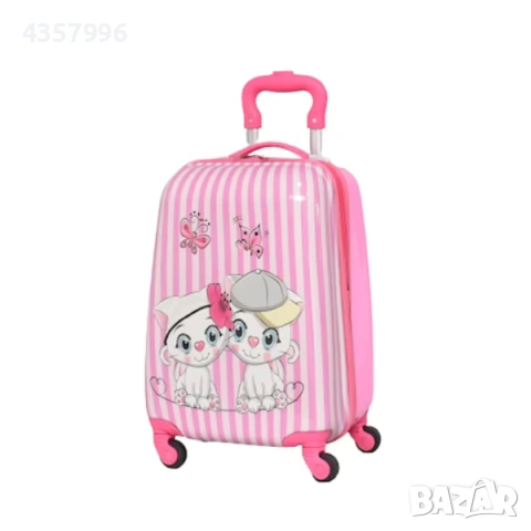 Комплект куфар и раница, За деца, Котета, Розов, снимка 4 - Кенгура и ранички - 53236330
