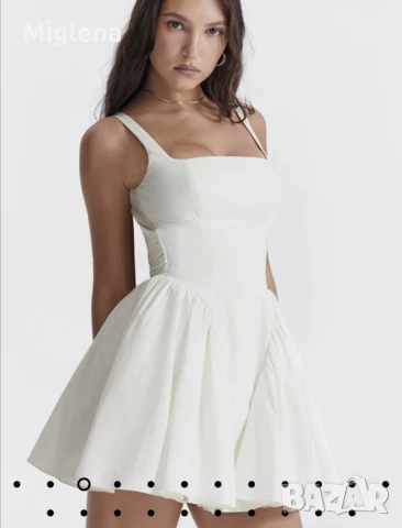 Кокетна бяла рокля , снимка 6 - Рокли - 50832144