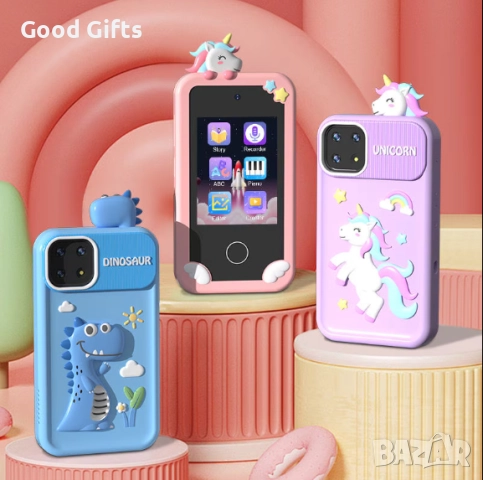 Детски смарт телефон P1 Plus с игри и двойна камера – 2.8″ IPS дисплей, 8GB памет и силиконов калъф, снимка 3 - Други - 52936133