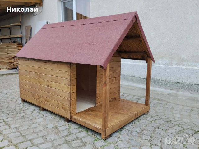 Дървена къща за големи кучета Алабай Кане Корсо големи породи кучета , кучешка колиба къща куче