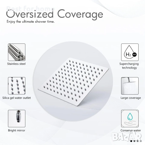 SOLVEX DE-SP-50018 Душ глава тип „Дъжд“, снимка 6 - Други - 53761048