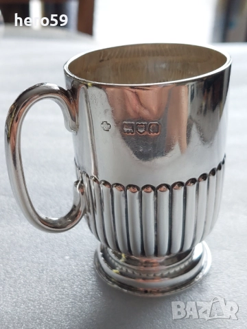 Сребърна чаша (халба)Англия, сребро проба 925, снимка 1