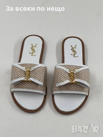 Yves Saint Laurent Дамски Бели Чехли Код E505, снимка 3 - Чехли - 50706336