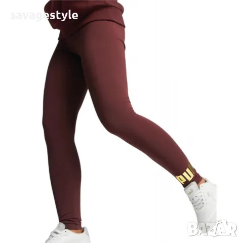 Дамски клин  PUMA Essentials+ Metallic Leggings Aubergine, снимка 1 - Клинове - 47662959