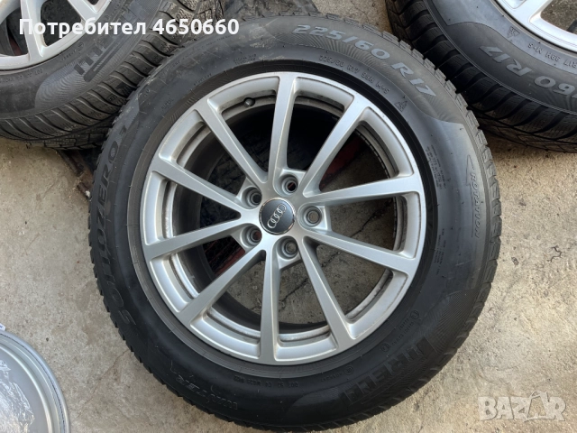 17 цолови алуминиеви джанти със зимни гуми за Ауди, снимка 5 - Гуми и джанти - 52463065