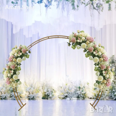 Сватбена Украса Арка Кръгла метална арка Декорация за Рожден Ден , Парти , снимка 2 - Декорация за дома - 50581365