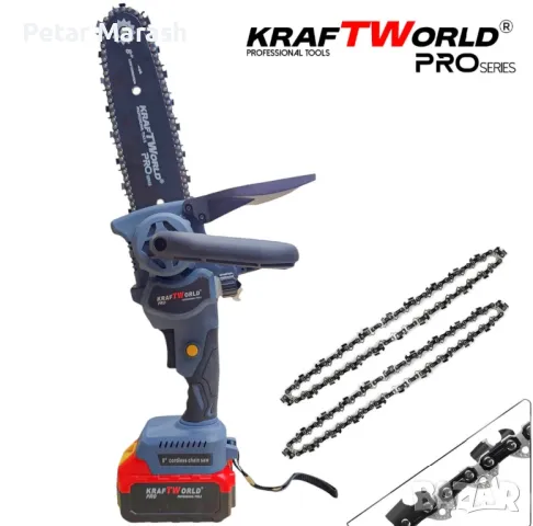 Акумулаторна Резачка KraftWorld 8″ с Автоматично Омасляване и Безчетков Мотор, снимка 2 - Други инструменти - 50358379