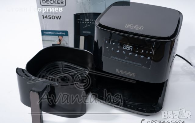 Чисто нов AIRFRYER BLACK DECKER 1450w, снимка 1 - Фритюрници - 45804638