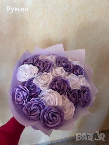 Букети от вечни рози (сатенени рози)., снимка 8 - Подаръци за жени - 46401681