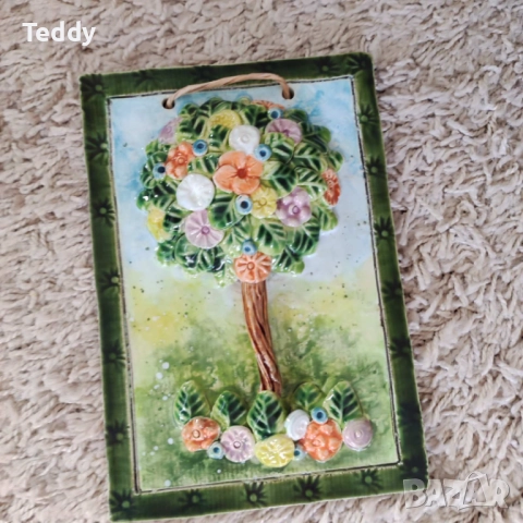 Декоративно керамично пано Дървото на живота, ръчна изработка, снимка 11 - Декорация за дома - 52492354