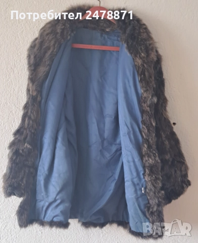 Дамско палто от естествен косъм - миеща мечка. Отлично състояние., снимка 3 - Якета - 52389621