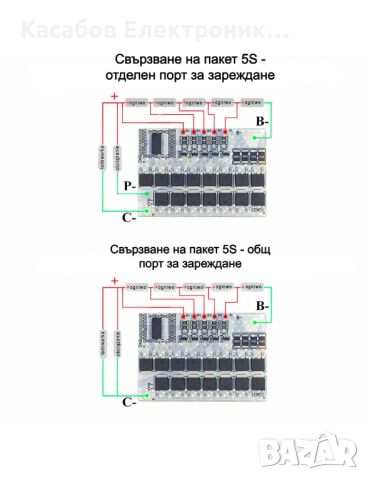 BMS 5S Заряден модул Li-Ion 100A 21V с баланс, снимка 2 - Друга електроника - 46614865