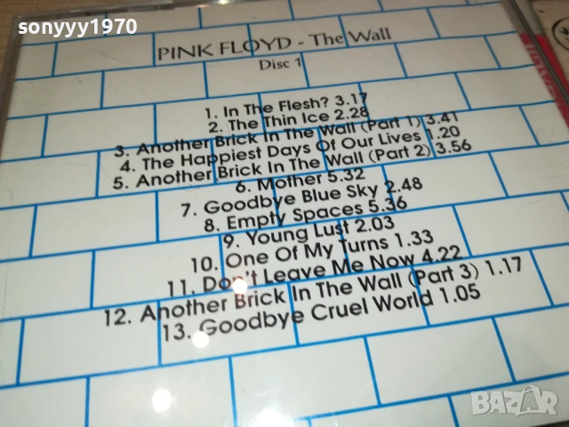 PINK FLOYD THE WALL CD 1807251545, снимка 6 - CD дискове - 51064187