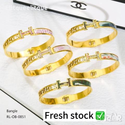 гривни от висококачествена стомана hermes chanel louis vuitton , снимка 10 - Гривни - 52185521