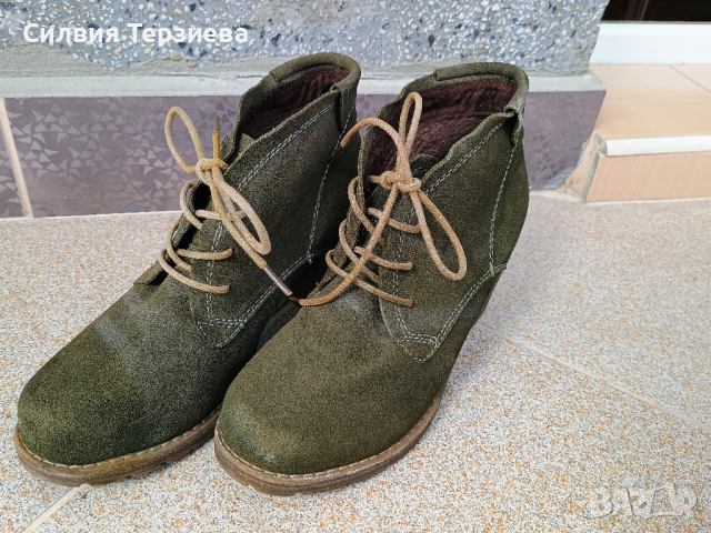 Обувки тъмнозелен велур 38, снимка 3 - Дамски ежедневни обувки - 45020145