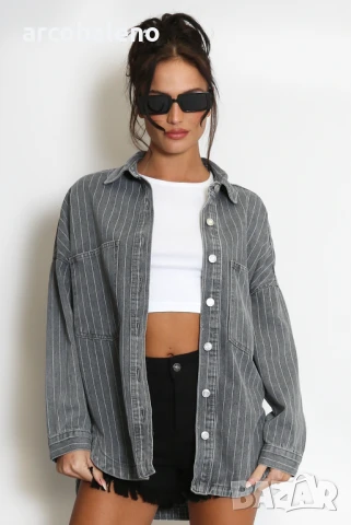 Дамска дънкова риза-яке 