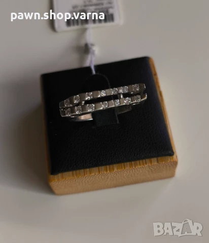 Нов сребърен пръстен 925 с фианити – родиран, 3,60 г, размер 18,5 мм, снимка 2 - Пръстени - 51408372
