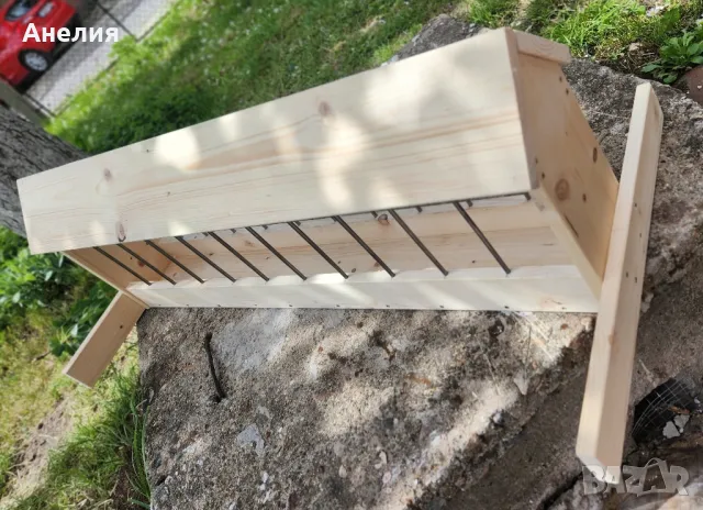 Дървена хранилка за кокошки и по-едри птици, снимка 2 - За птици - 50180192