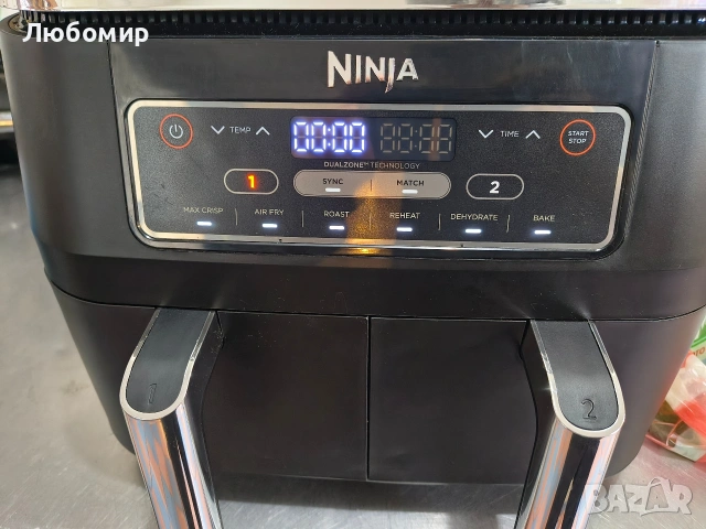 Ninja Foodi Двузонов дигитален фритюрник с горещ въздух, 2 чекмеджета, 7.6 л, 6 в 1, без олио , снимка 3 - Фритюрници - 53231320