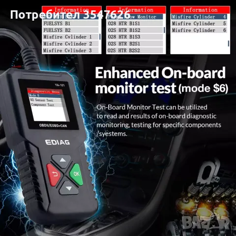 FULL OBD2 EOBD автомобилен диагностичен кодочетец YA101, снимка 9 - Електронни четци - 47159983