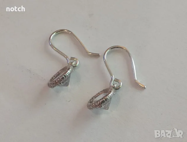 Сребърни обеци с циркони, снимка 5 - Обеци - 49974734