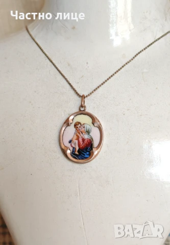 Старинен Сребърен Позлатен Български Царски Медальон с Емайл, снимка 7 - Антикварни и старинни предмети - 51235619