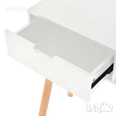 vidaXL Конзолна маса, иглолистна дървесина масив, 80x30x72 cм, бяла（SKU:244737）, снимка 4 - Маси - 49513966