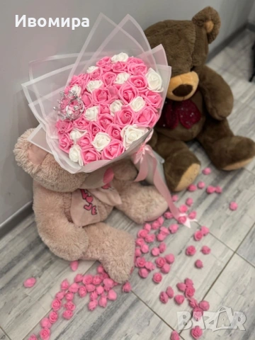 Букет от вечни рози, снимка 2 - Подаръци за жени - 53243519