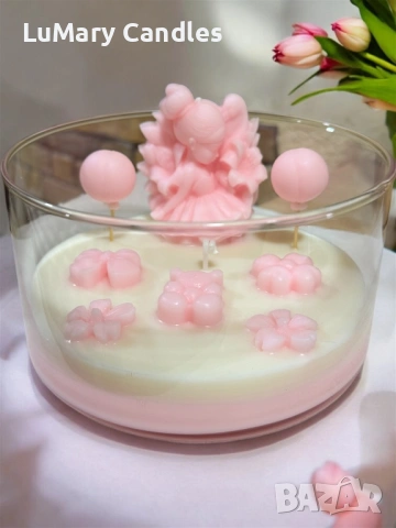 Свещ “ Розова нежност”, снимка 3 - Други - 53284210