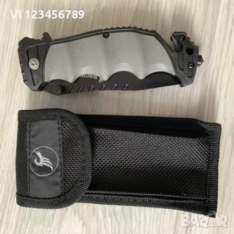 Сгъваем нож Browning Rescue 120x220 - сив полимер, снимка 6 - Ножове - 51433133