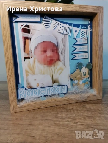 Бебешка визитка в рамка , снимка 9 - Картини - 53436521