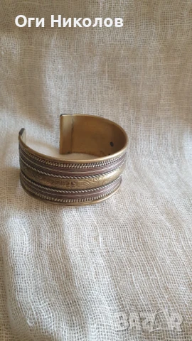 Широка дамска  месингова гривна, снимка 1