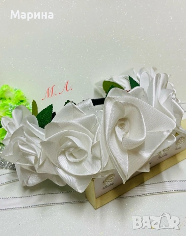 Диадема " 7 бели рози ", снимка 1