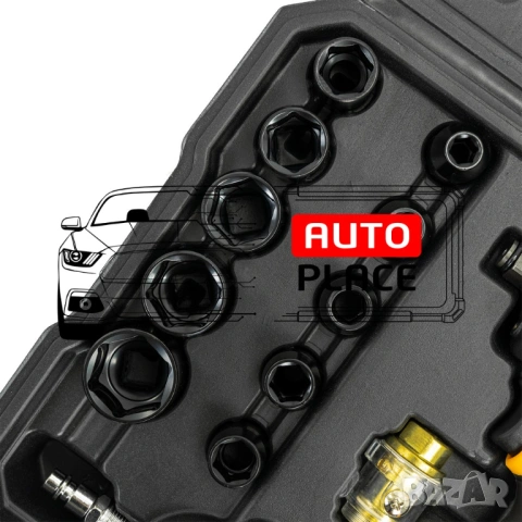 Пневматичен гайковерт мини 1200 Nм 1/2″ JCB с вложки и куфар, снимка 13 - Други инструменти - 54048221