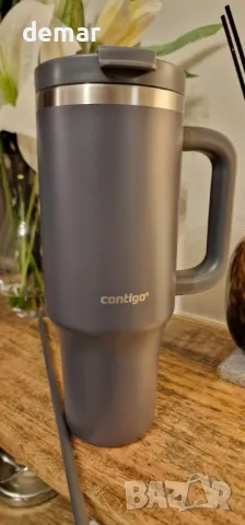 Contigo Streeterville Чаша 1200 ml с дръжка, изолирана със сламка и капак, студено за 29 часа, снимка 13 - Чаши - 47503230