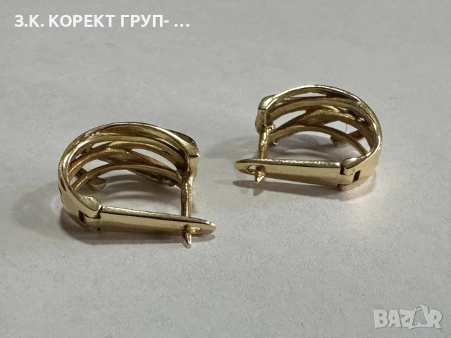 Златни дамски обеци 14к, 6,94гр, снимка 6 - Обеци - 54177356