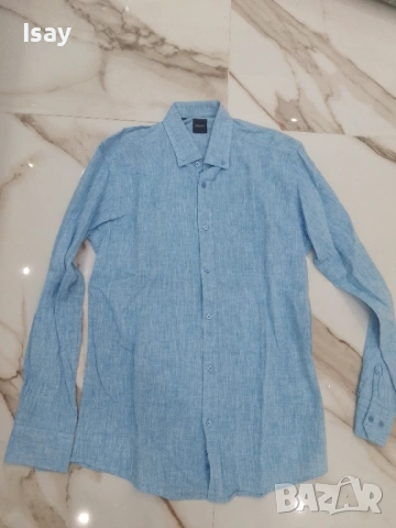 Мъжка риза БОСС М последен размер, снимка 4 - Ризи - 53919183