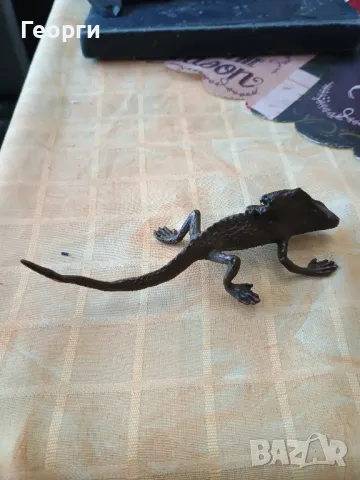 Красив бронзов гущер, снимка 6 - Антикварни и старинни предмети - 50092753