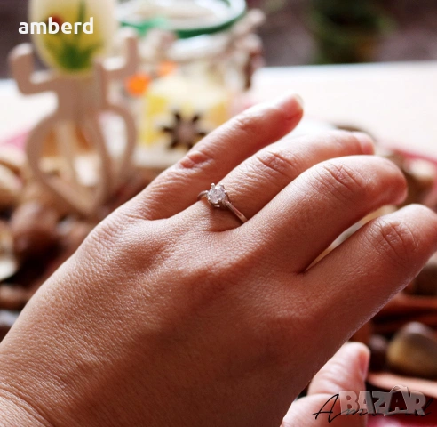 Изключително красив и нежен сребърен пръстен - модел R068, снимка 5 - Пръстени - 53614556