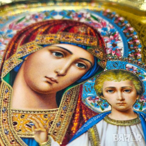 Икони, Диптих, Богородица Казанская и Христос Спасител, снимка 14 - Икони - 45765177