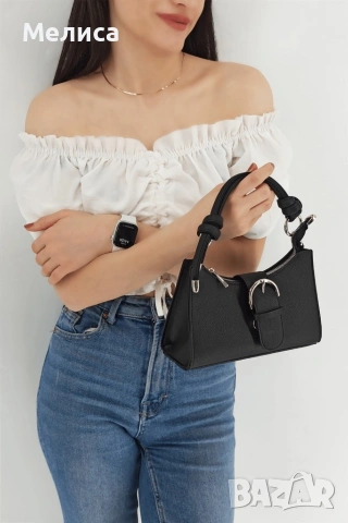Малка дамска кожена чанта с цип, голямо разнообразие от цветове, снимка 2 - Чанти - 53179422