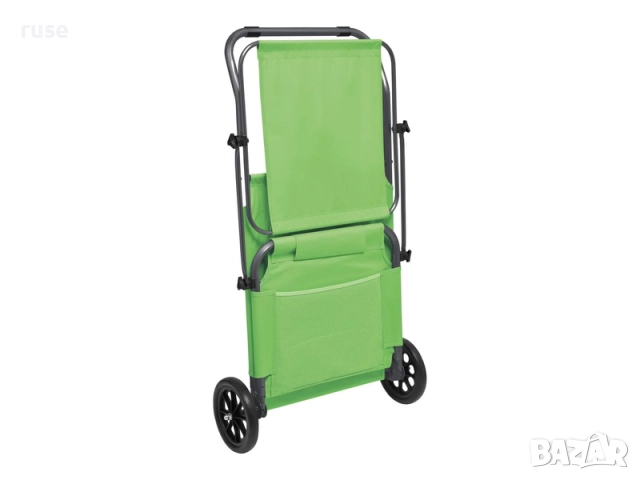 НОВ! Сгъваем шезлонг със сенник и колела за транспортиране, снимка 3 - Градински мебели, декорация  - 52402721