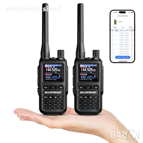 Комплект 2 броя радиостанции уоки токи BAOFENG UV-5R Mini, снимка 2 - Други - 53053408