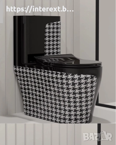 Керамичен моноблок Черен гланц – дизайнерски пепит, снимка 3 - Строителни материали - 54073429