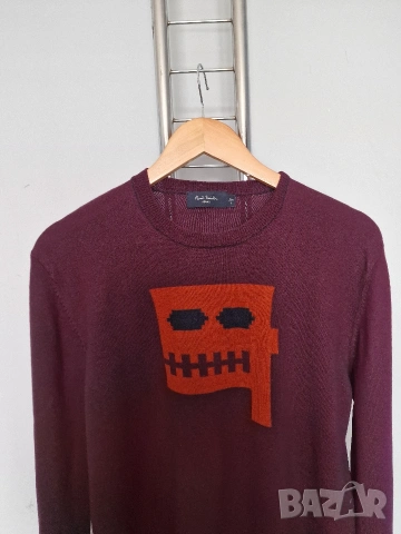 Страхотен мъжки пуловер PAUL SMITH JEANS , размер L , 100% вълна , снимка 2 - Пуловери - 53061436