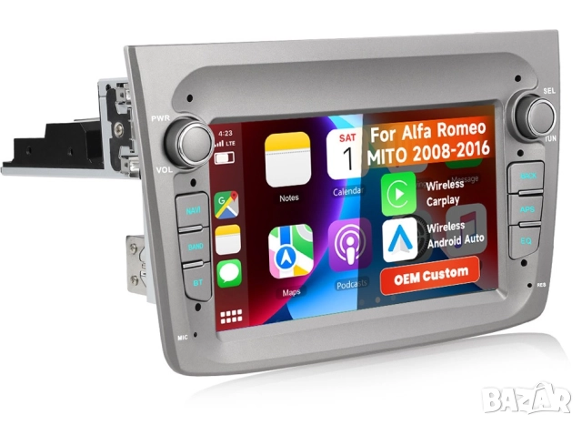 Мултимедия за Alfa Romeo MITO, навигация, Android, плеър, 2DIN, Андроид, двоен дин, Alfa Romeo MITO