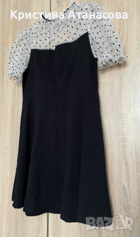 УНИКАЛНА КРАСОТА – Елегантна рокля с тюл на точки, снимка 3 - Рокли - 53728358