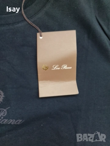 Мъжка тениска ЛОРО ПИАНА в черен цвят, снимка 4 - Тениски - 53928937