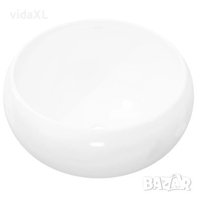 vidaXL Керамична мивка, кръгла, бяла, 40x15 см(SKU:142340, снимка 1 - Мивки - 45469313